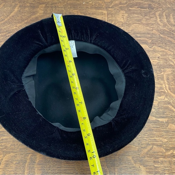 VINTAGE WOOL BLACK WOMENS BOW RIBBON BOWLER CLARA BOW RETRO HAT - Picture 16 of 16